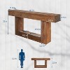 63" Long Console Table for Entryway, Wood Rectangular Sofa Table Behind The Couch, Hallway, Living Room, Foyer, Rustic Natural Color - 3 of 4