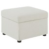 Airsurfer 20-inch Beige Ottoman Contemporary Storage Ottoman Space-Saving Furniture for Living Room Organization - 3 of 4