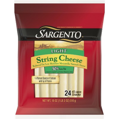 Sargento Light Mozzarella String Cheese - 18oz/24ct : Target