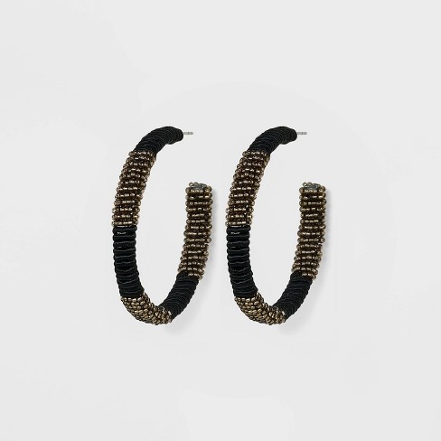 SUGARFIX by BaubleBar Textured Beaded Hoop Statement Earrings - image 1 of 2