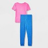 Girls' Ms. Rachel 2pc Short Sleeve Snug Fit Cotton Pajama Set - Blue - 2 of 4