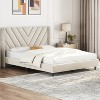 Yaheetech Upholstered Platform Bed Frame with Wooden Slat Support - 2 of 4