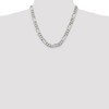 Black Bow Jewelry Men's 9mm, Sterling Silver, Solid Figaro Chain Necklace - 2 of 4