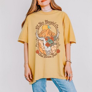 Simply Sage Market Women's Roam Free Distressed Short Sleeve Garment Dyed Tee - 1 of 4