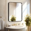 Glossy Black Coated Aluminum Alloy Rectangular Wall Mirror with Curved Edges - 3 of 4
