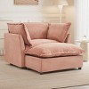 Modern Chenille Accent Chair with Ottoman, Oversized Comfy Lounge Chair, 1-Seat Cloud Sofa for Living Room, Apartment, or Bedroom–The Pop Home - 2 of 4