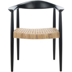 Eyre Rattan Peel Accent Chair - ACH1008A - Black/Natural - Safavieh - 1 of 4