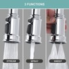WOWOW Double Handle Bridge Kitchen Faucet with 3-Spray Patterns and 360 Degrees Rotation Spout - 4 of 4