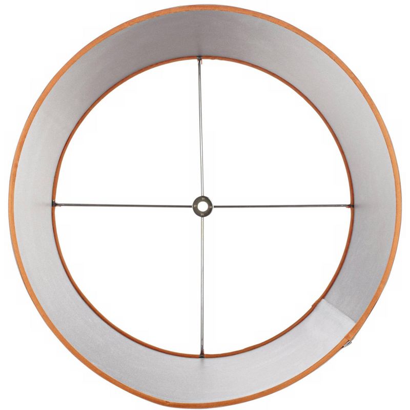 Springcrest Sydnee Satin Orange Medium Drum Lamp Shade 14" Top x 16" Bottom x 11" Slant x 11" High (Spider) Replacement with Harp and Finial, 4 of 8