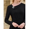 INSPIRE CHIC Women's Elegant A-Line Asymmetrical Neckline Wear to Work Flare Dress - 4 of 4