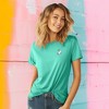 DALIX Heartly Ghost Embroidered Soft Cotton Short Sleeve T Shirt Womens - 2 of 4
