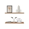 FONTOI 2PCS Wide Storage Shelf Wall Mounted, Floating Shelf for Living Room Bathroom, Wall Decor, Brown, 31.5"*1.5"*9.8" - 2 of 4
