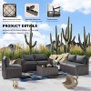 ALAULM 6PCS Outdoor Patio Furniture Set PE Wicker Rattan Sectional Sofa - 2 of 4