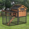 LAOTIES Large Wooden Chicken Coop With Run,Waterproof Roof,Nesting Box And Predator-Proof Wire For 5-7 Chickens,Outdoor And Easy To Clean - 2 of 4
