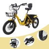 Topteng Folding Electric Trike, 3 Wheel Bicycle with Wide Seat, Blue/Yellow - 3 of 4
