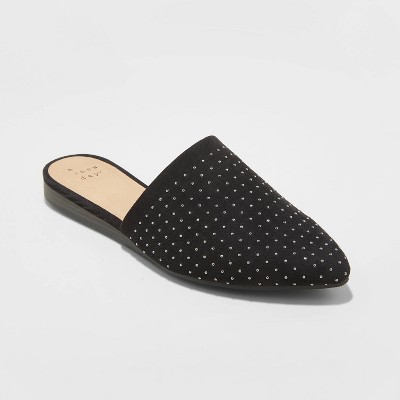 black studded mule
