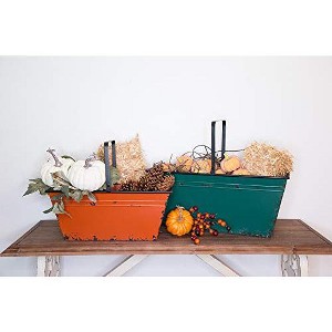 TX USA Corporation Household, Plants, Gardening Storage Rustic Metal Harvest Gathering Bins - Set of 2 - 1 of 2