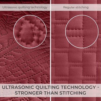 Burgundy Twin Microfiber Reversible Kids Coverlet Set