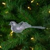 Northlight Glittered Bird Clip-On Christmas Ornament - 6" - Silver-tone - 2 of 4