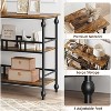 43" Narrow Console Table with Shelves, 3 Tier Industrial Entryway Sofa Table, Space Saving Rustic Hallway, Living Room Side Table - 3 of 4
