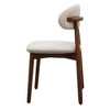 Sapphtopaz Modern Dining Chairs with Curved Back Cotton-Linen Upholstered Kitchen Chair with Wood Legs Armless Chair for Dining Room - 3 of 4