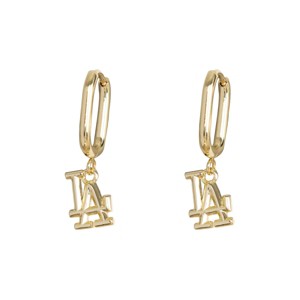 Bijoux Sport by Luv Aj MLB Logo Charm Oval Hoop Earrings 