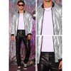 Lars Amadeus Men's Zipper Up Party Shiny Bomber Varsity Jackets - 4 of 4