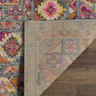 Gray Hand-Knotted Synthetic Easy Care Rug 4' x 6'