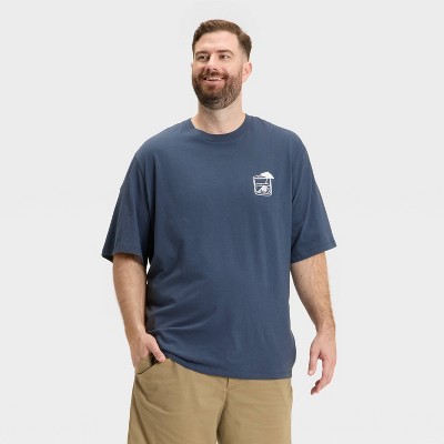 Men's Big & Tall Embroidered T-Shirt - Goodfellow & Co™ Navy Blue 4XLT