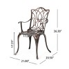 Vintage Victorian Style Dining Chair Set of 2,Floral-Cut Pattern Bistro Dining Chair,Cast Aluminum Frame Garden Dining Side Chair-Coolbibila - 4 of 4