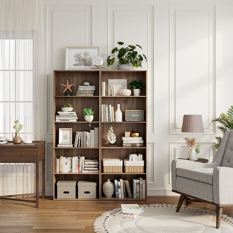 Costway 5-Shelf Storage Bookcase Modern Multi-Functional Display Cabinet Furniture Black/White/Walnut, 4 of 9