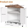 PAKASEPT Farmhouse Dog Food Storage Corner Cabinet, Dog Feeding Station with 2 Hidden Dog Bowls, Adjustable Panel, 4 Hooks - 2 of 4
