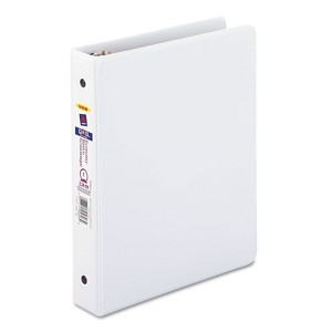 Avery Economy View Binder w/Round Rings 8 1/2 x 5 1/2 1" Cap White 05806 - 1 of 4