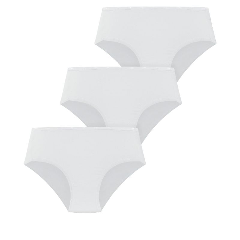 Women's Plus Size Basic Hi Cut Brief 3 Pack- white | AVENUE, 3 of 3