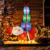 NAYSAYE Party Decoration and Accessories Inflatable Santa Claus Hanging with Gift Boxes for Outdoor Use, Red, 19.7"*55.1"*1.1" - 2 of 4
