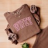 Simply Sage Market Embroidered Wifey Arched Varsity Lightweight Garment Dyed Sweatshirt - 3 of 4