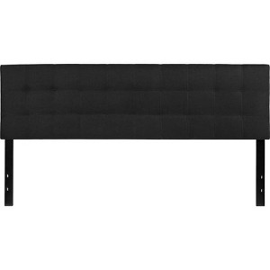 King Quilted Tufted Upholstered Headboard Black - Riverstone Furniture