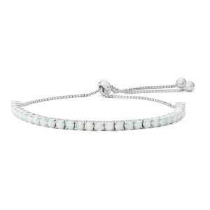 Designs By Gioelli Sterling Silver Gemstone Bolo Bracelet - 1 of 2