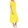 LA LEELA Women's Beachwear Swimsuit Coverups for Women Summer Cover Ups for Swimwear Women Button Up Shirt Dress Beach Large-X-Large Yellow, Solid - 4 of 4