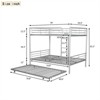 RISOKEYS Full Over Full Metal Bunk Bed with Trundle - Bed Frame with Ladder and Safety Rails for Kids, Convertible to Two Separate Beds - 4 of 4