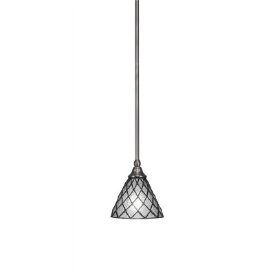 Toltec Lighting Any 1 - Light Pendant in  Brushed Nickel with 7" Diamond Ice Art Glass Shade