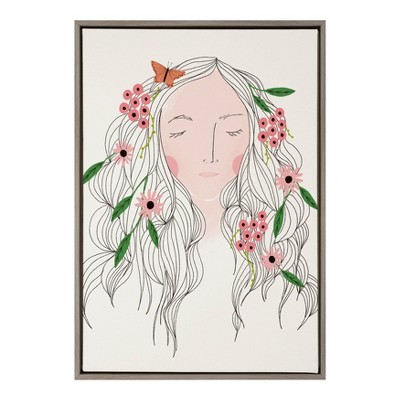 23" x 33" Sylvie Mother Nature Framed Canvas Wall Art by Stacie Bloomfield Natural - Kate and Laurel