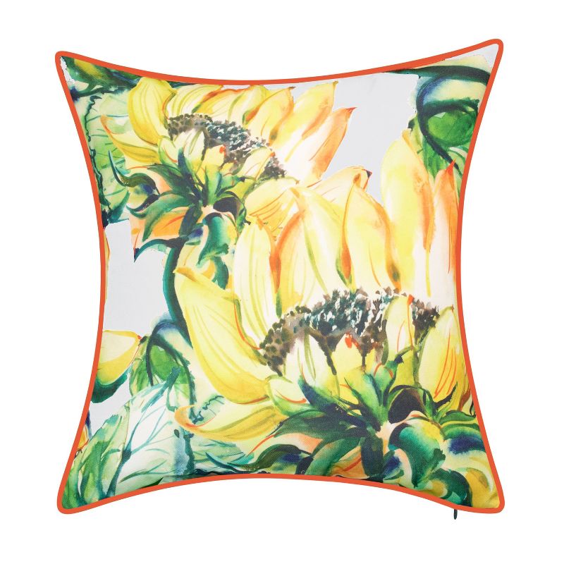Watercolor Sunflower Indoor/Outdoor Throw Pillow Capri - Edie@Home, 1 of 10