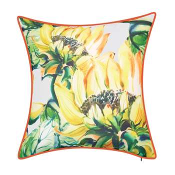 Watercolor Sunflower Indoor/Outdoor Throw Pillow Capri - Edie@Home
