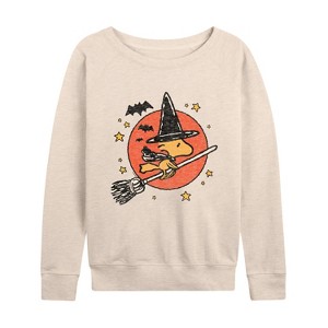 Women's - Peanuts - Woodstock Witch Lightweight French Terry Wide Neck Long Sleeve Shirt - 1 of 4
