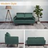 Velvet Loveseat Mid-Century Modern Sofa Tufted Couch with Wooden Legs for Living Room - 4 of 4