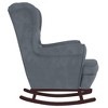 vidaXL Rocking Chair with Solid Wood Rubber Legs Dark Gray Velvet - 4 of 4