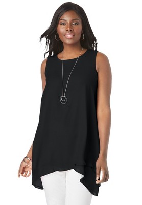 Jessica London Women's Plus Size Crinkled Tunic