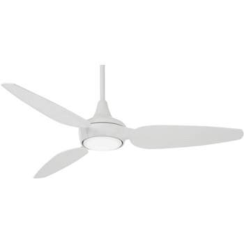 60" Minka Aire Modern 3 Blade Outdoor Ceiling Fan with LED Light Remote Control Flat White Wet Rated for Patio Exterior Gazebo