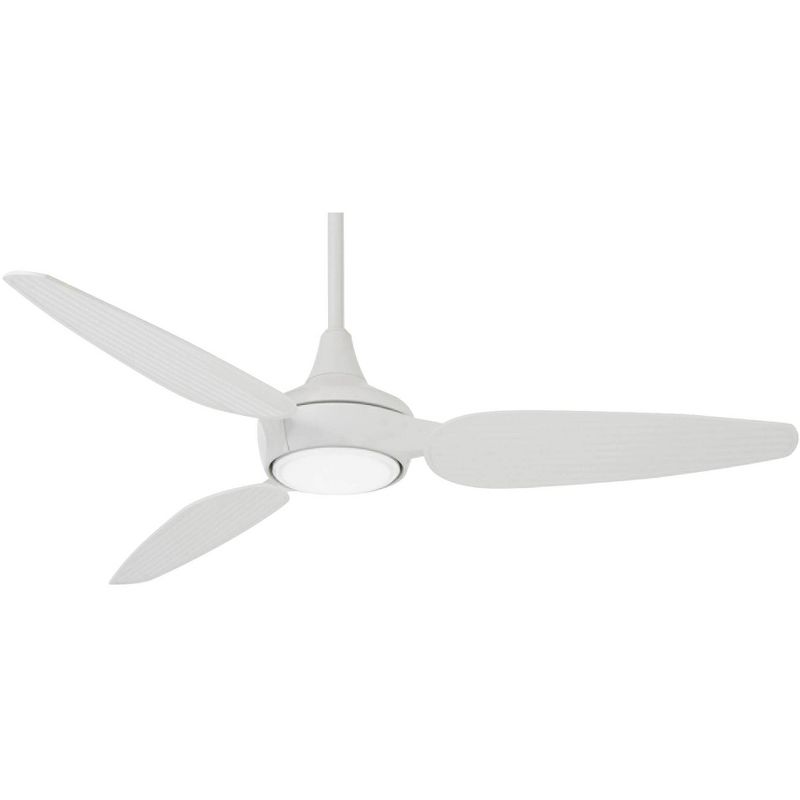 60" Minka Aire Modern 3 Blade Outdoor Ceiling Fan with LED Light Remote Control Flat White Wet Rated for Patio Exterior Gazebo, 1 of 5